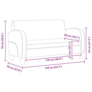 Sofa 2-Sitzer Wildleder-Optik Braun