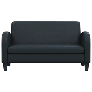 Sofa 2-Sitzer Kunstleder Schwarz