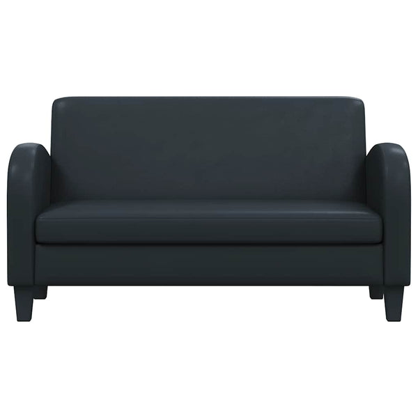 Sofa 2-Sitzer Kunstleder Schwarz