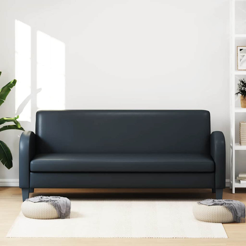 3-Sitzer-Sofa Kunstleder Schwarz