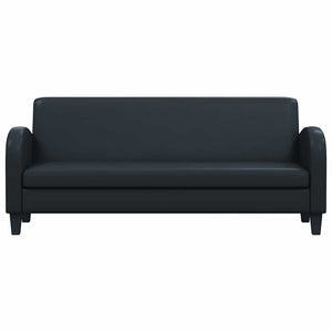 3-Sitzer-Sofa Kunstleder Schwarz