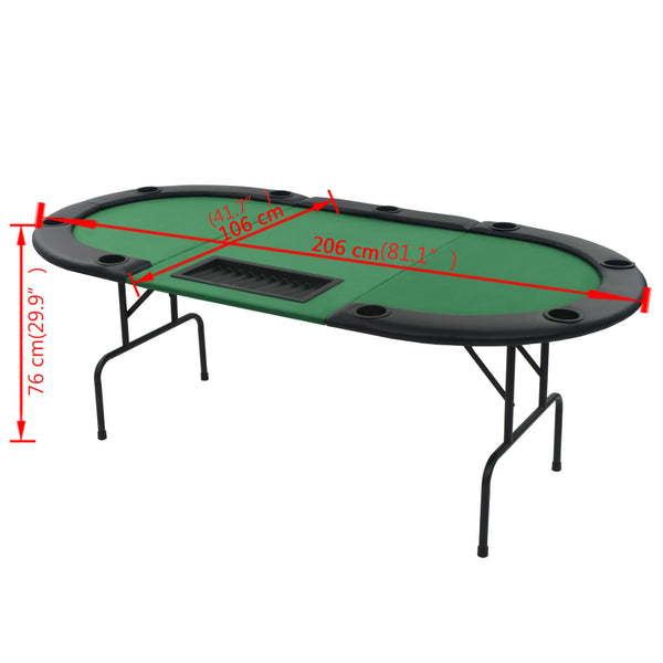 9-Spieler Poker Falttisch Oval Grün