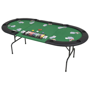 9-Spieler Poker Falttisch Oval Grün