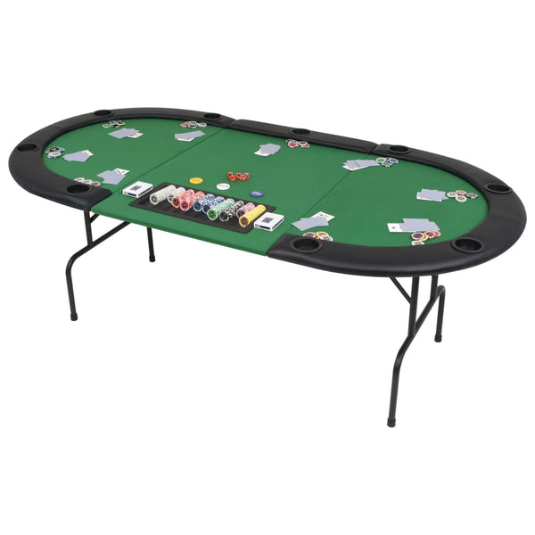 9-Spieler Poker Falttisch Oval Grün
