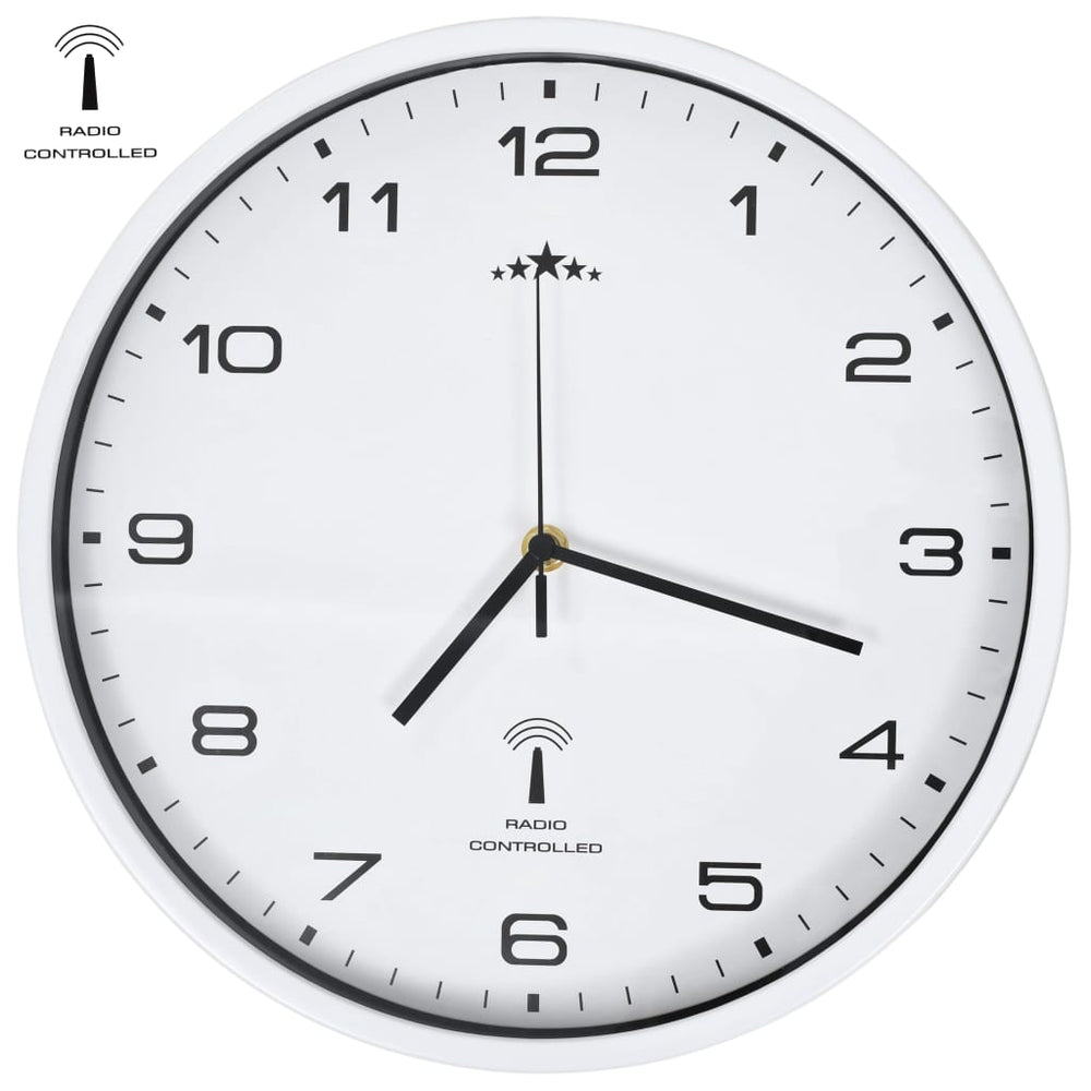 Funkwanduhr Quarzwerk 31 cm Weiß