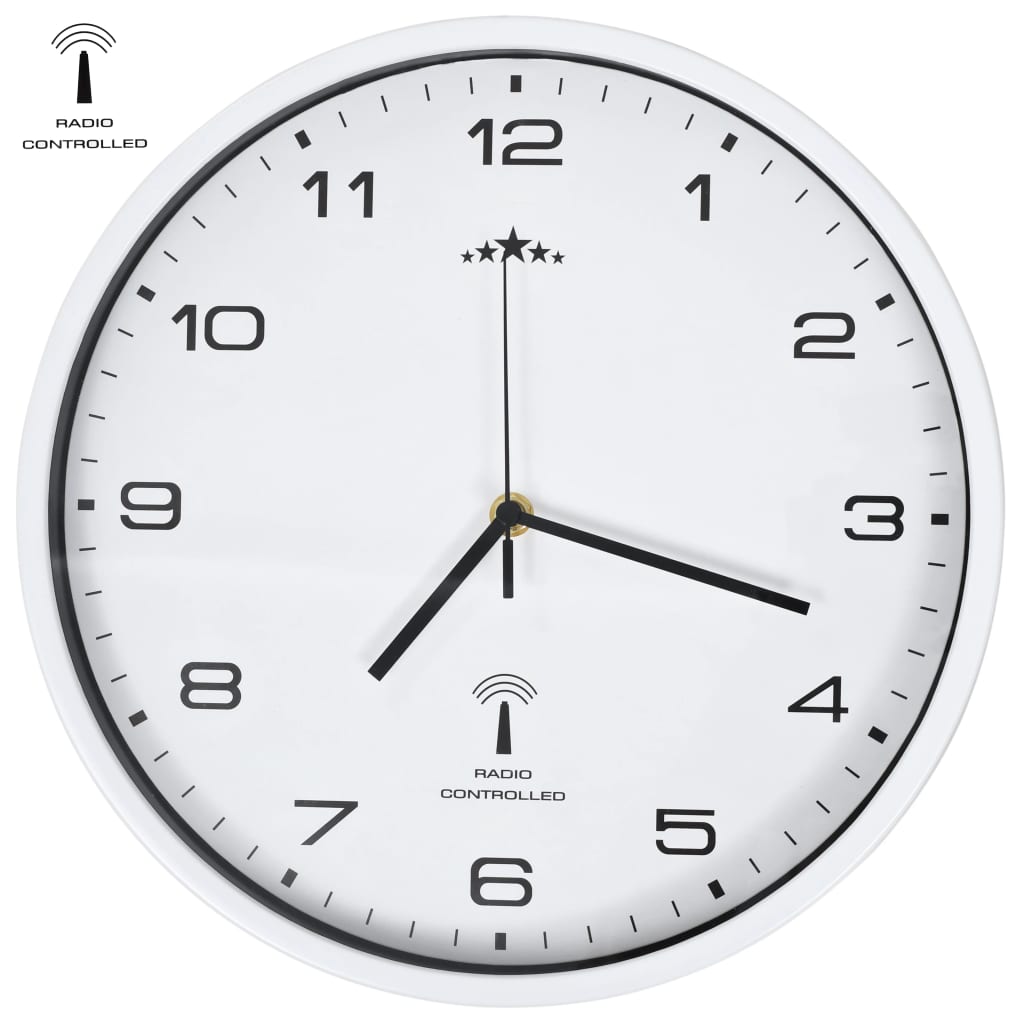 Funkwanduhr Quarzwerk 31 cm Weiß