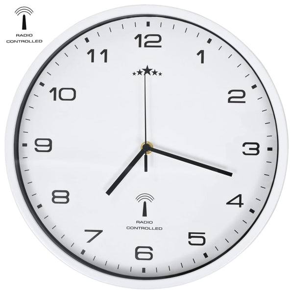 Funkwanduhr Quarzwerk 31 cm Weiß