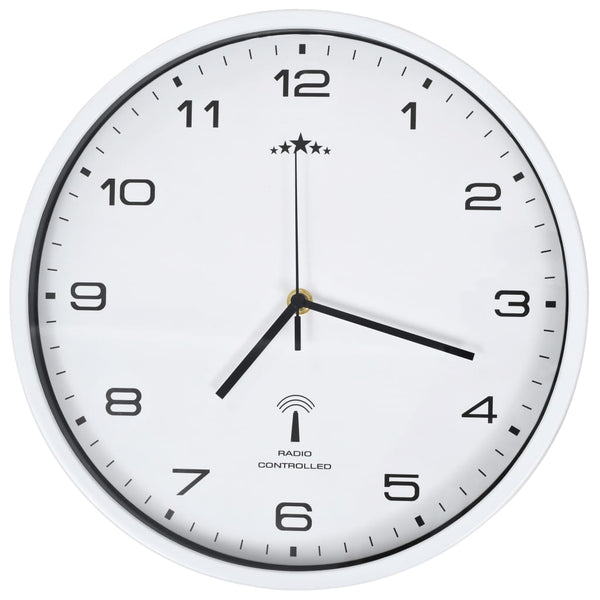 Funkwanduhr Quarzwerk 31 cm Weiß