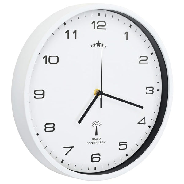 Funkwanduhr Quarzwerk 31 cm Weiß