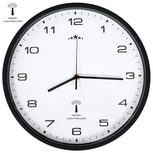 Funk Wanduhr Quarz 31cm Weiß/Schwarz