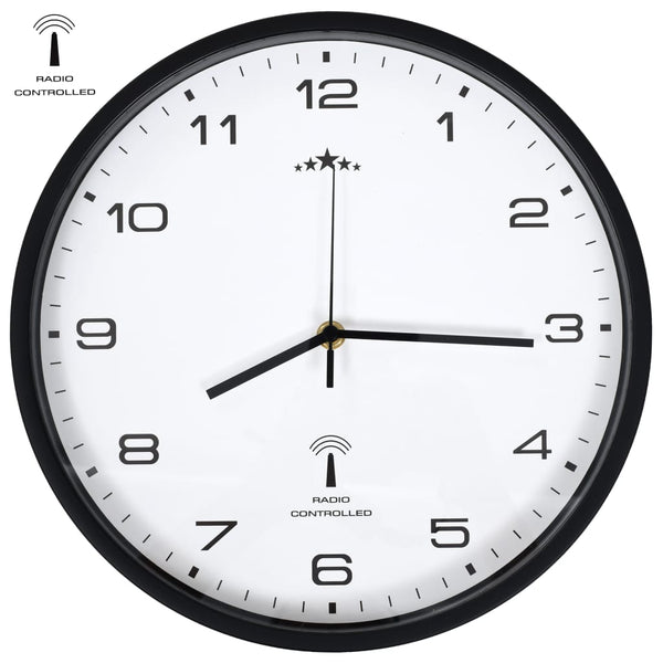 Funk Wanduhr Quarz 31cm Weiß/Schwarz