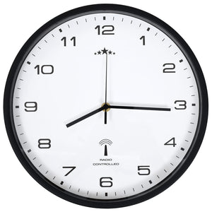 Funk Wanduhr Quarz 31cm Weiß/Schwarz