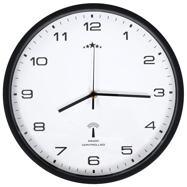 Funk Wanduhr Quarz 31cm Weiß/Schwarz