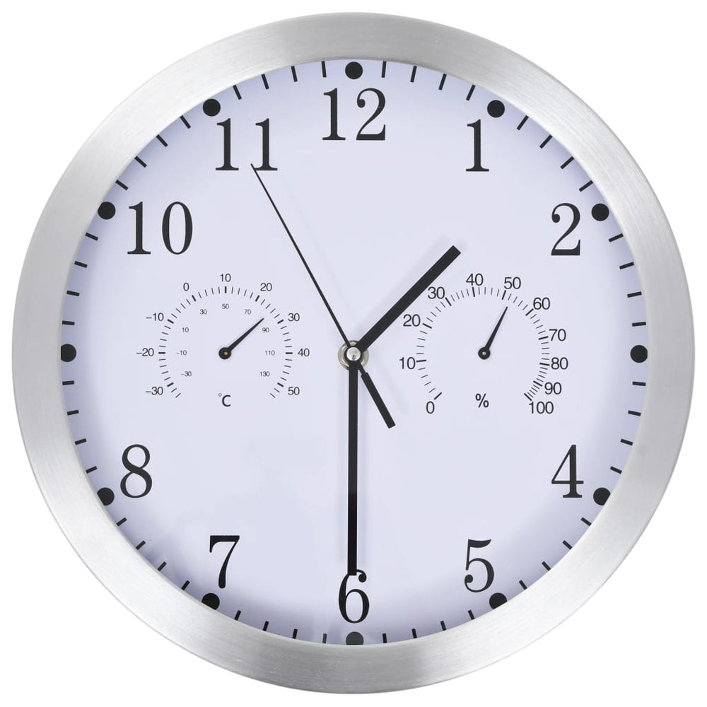 Wanduhr mit Thermometer & Hygrometer, 30 cm