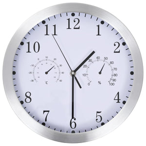 Wanduhr mit Thermometer & Hygrometer, 30 cm