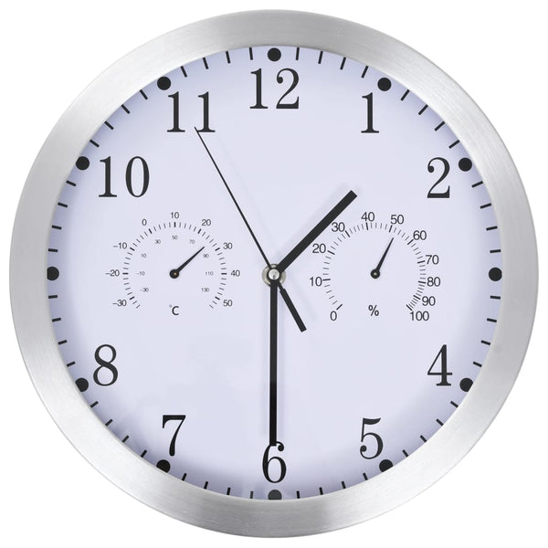 Wanduhr mit Thermometer & Hygrometer, 30 cm