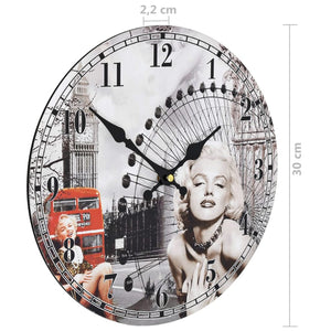 Vintage Wanduhr, 30 cm