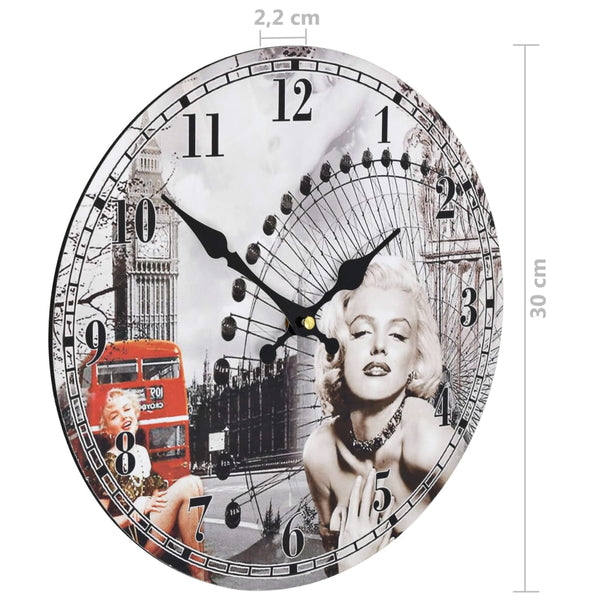 Vintage Wanduhr, 30 cm
