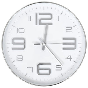 Silberne Wanduhr, 30 cm