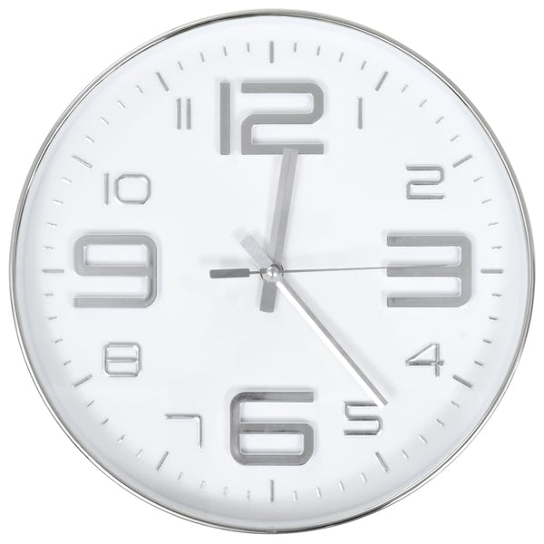 Silberne Wanduhr, 30 cm
