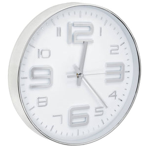Silberne Wanduhr, 30 cm