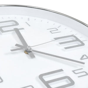 Silberne Wanduhr, 30 cm