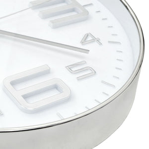 Silberne Wanduhr, 30 cm