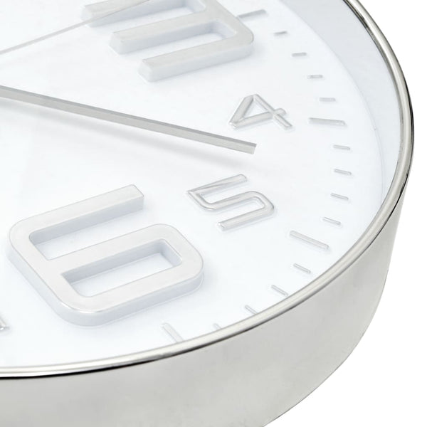 Silberne Wanduhr, 30 cm