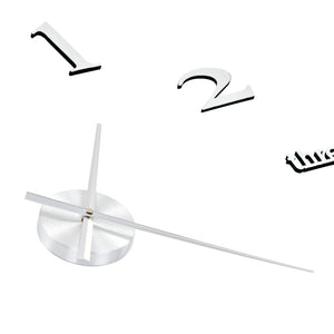 XXL 3D Wanduhr Silber 100cm