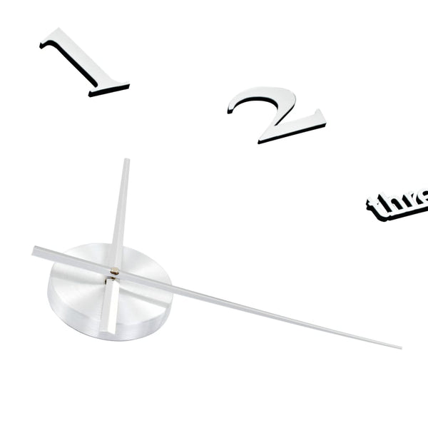 XXL 3D Wanduhr Silber 100cm