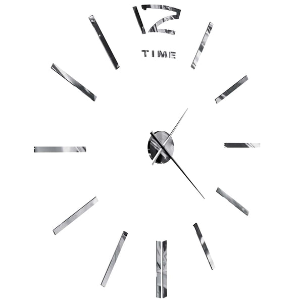 XXL 3D Wanduhr Silber 100cm
