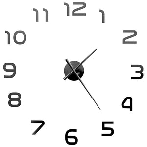 XXL 3D Wanduhr 100cm Modern Schwarz