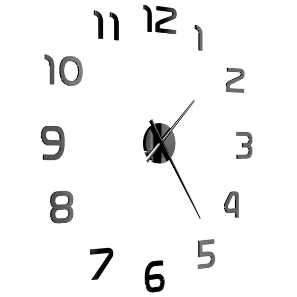 XXL 3D Wanduhr 100cm Modern Schwarz