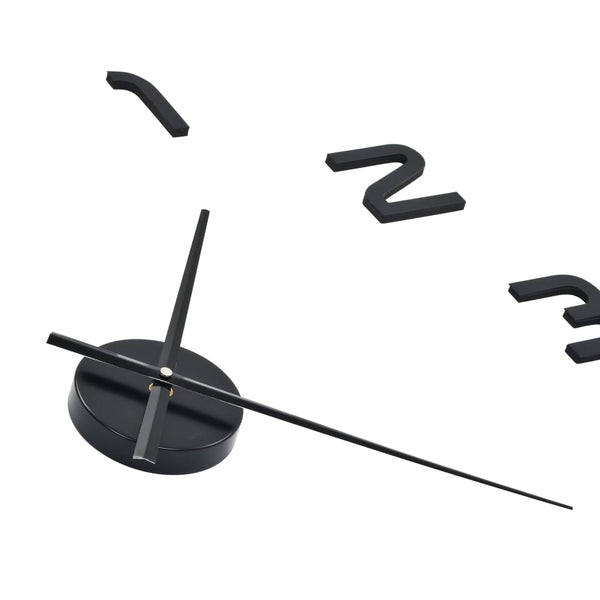 XXL 3D Wanduhr 100cm Modern Schwarz