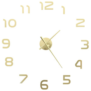 3D Wanduhr Golden 100cm XXL