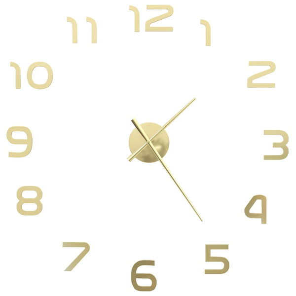 3D Wanduhr Golden 100cm XXL