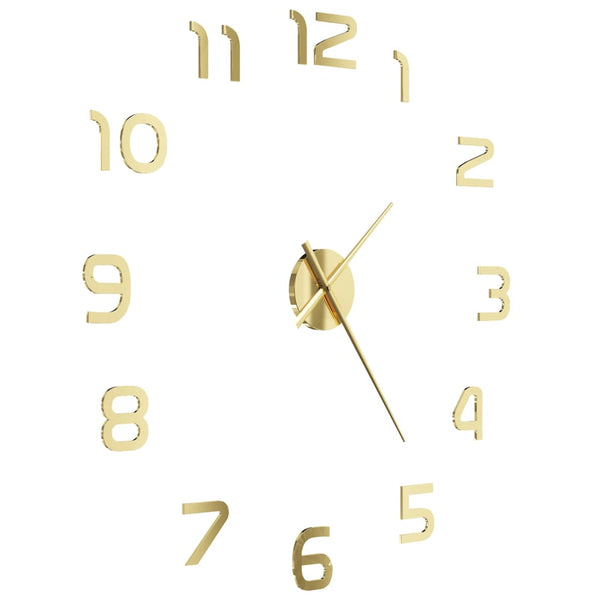 3D Wanduhr Golden 100cm XXL