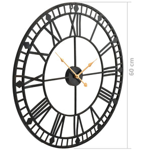 Vintage Wanduhr, Quarz, Metall, 60 cm