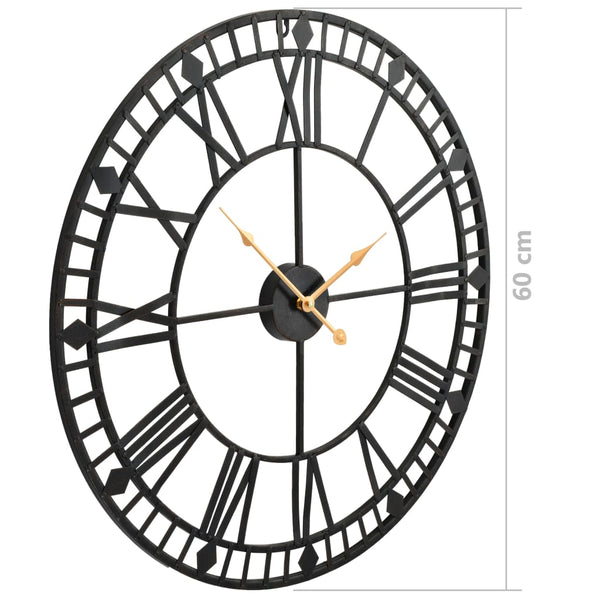 Vintage Wanduhr, Quarz, Metall, 60 cm