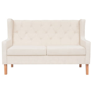 2-tlg. Sofa-Set Stoff Cremeweiß
