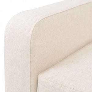 3-tlg. Sofa-Set Stoff Cremeweiß