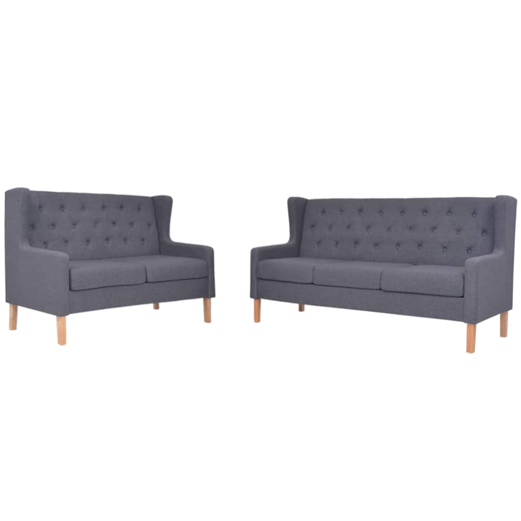 vidaXL Ensemble de canapés 2 pièces en tissu gris