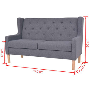 vidaXL Ensemble de canapés 2 pièces en tissu gris
