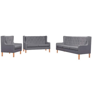vidaXL Ensemble de canapés 3 pcs Tissu Gris