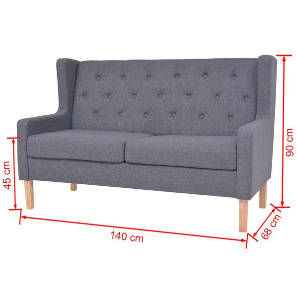 vidaXL Ensemble de canapés 3 pcs Tissu Gris