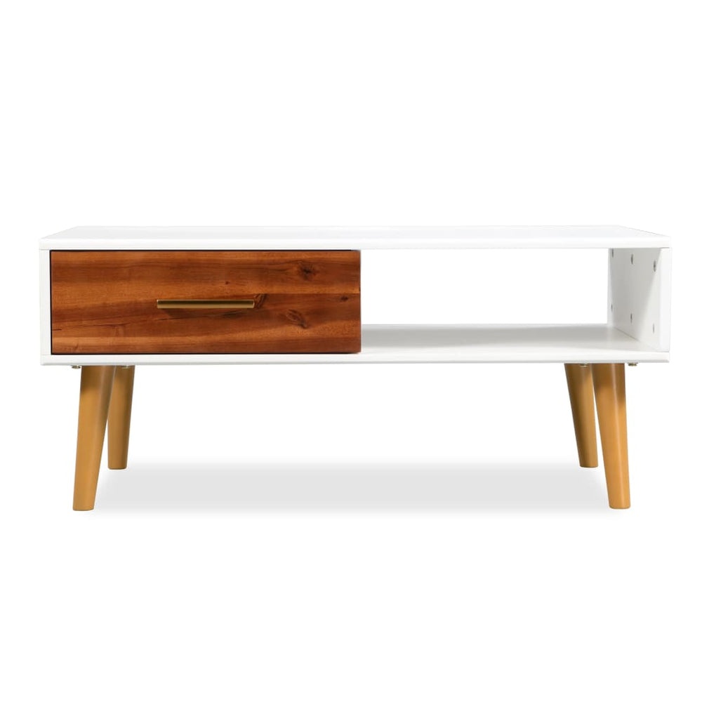 vidaXL Table basse en bois d'acacia massif 90x50x40 cm