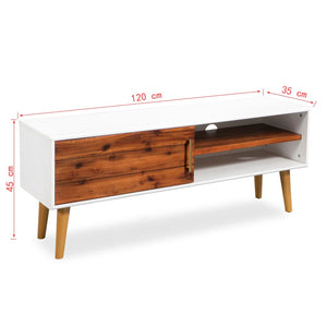 Meuble TV vidaXL bois d'acacia massif 120x35x45 cm