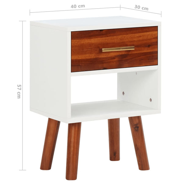 Nachttisch Akazienholz Massiv 40x30x57 cm