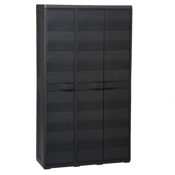 Gartenschrank mit 4 Regalen, Schwarz