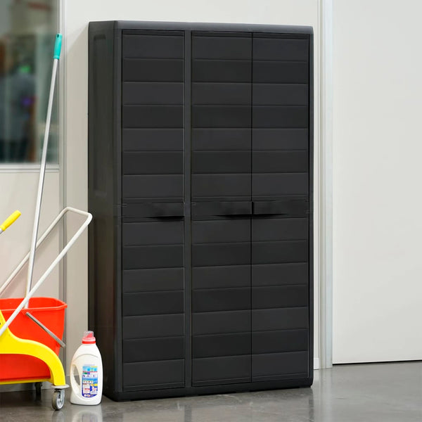 Gartenschrank mit 4 Regalen, Schwarz